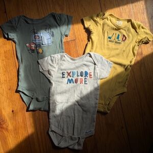 Wild About Mommy, Explore More & Camping Theme Onesie 6-9mo Bundle